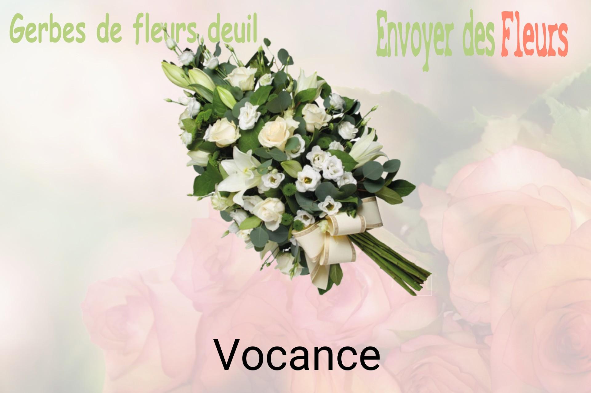 Gerbe de fleurs de deuil livrée à Vocance